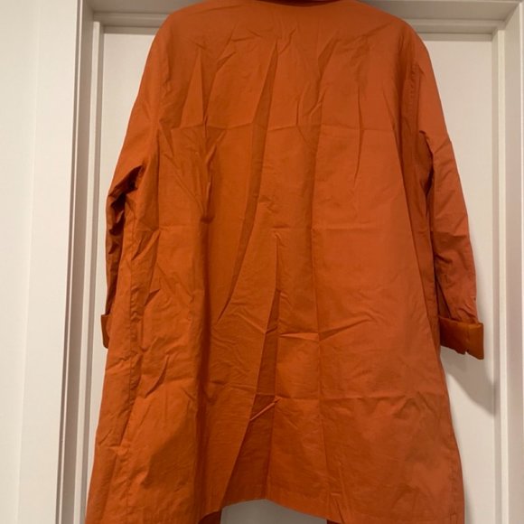 Orange trench coat - 100% cotton (interior) - Picture 2 of 4